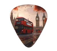 Set di 12 plettri per chitarra, comodi da tenere in mano, con bordi lisci, tre spessori da abbinare al motivo Londra