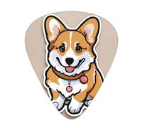 Set di 12 plettri per chitarra, comodi da tenere in mano, con bordi lisci, tre spessori da abbinare al simpatico motivo corgi