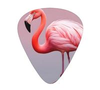 Set di 12 plettri per chitarra, comodi da tenere in mano, con bordi lisci, tre spessori da abbinare all'immagine del fenicottero rosa