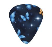 Set di 12 plettri per chitarra, comodi da tenere in mano, con bordi lisci, tre spessori da abbinare alle stampe Blue Starry Butterfly Galaxy