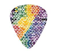 Set di 12 plettri per chitarra, comodi da tenere in mano, con bordi lisci, tre spessori da abbinare all'immagine del Gay Pride Rainbow Pattern