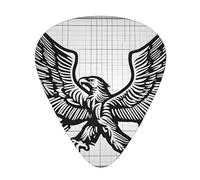 Set di 12 plettri per chitarra, comodi da tenere in mano, con bordi lisci, tre spessori da abbinare all'immagine Eagle