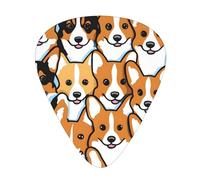 Set di 12 plettri per chitarra, comodi da tenere in mano, con bordi lisci, tre spessori da abbinare alle stampe con motivo Corgi