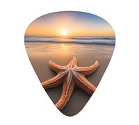 Set di 12 plettri per chitarra, comodi da tenere in mano, con bordi lisci, tre spessori da abbinare alle stampe Starfish Ocean Beach