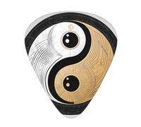 Set di 12 plettri per chitarra, comodi da tenere in mano, con bordi lisci, tre spessori da abbinare alle stampe del diagramma Ying Yang