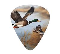 Set di 12 plettri per chitarra, comodi da tenere in mano, con bordi lisci, tre spessori da abbinare alla caccia e ai germani reali in volo