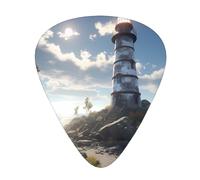 Set di 12 plettri per chitarra, comodi da tenere in mano, con bordi lisci, tre spessori da abbinare alle stampe Beauty Lighthouse