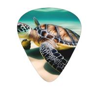 Set di 12 plettri per chitarra, comodi da tenere in mano, con bordi lisci, tre spessori da abbinare all'immagine delle tartarughe marine
