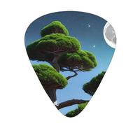 Set di 12 plettri per chitarra, comodi da tenere in mano, con bordi lisci, tre spessori da abbinare all'immagine Moon Pine Tree