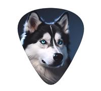 Set di 12 plettri per chitarra, comodi da tenere in mano, con bordi lisci, tre spessori da abbinare all'immagine del cane Husky
