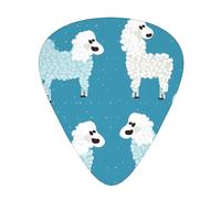 Set di 12 plettri per chitarra, comodi da tenere in mano, con bordi lisci, tre spessori da abbinare con barboncino blu a pois