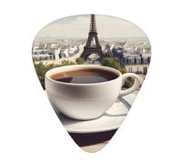 Set di 12 plettri per chitarra, comodi da tenere in mano, con bordi lisci, tre spessori per abbinare l'immagine della Torre Eiffel del caffè parigino