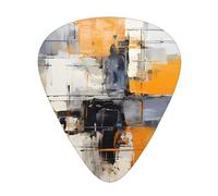 Set di 12 plettri per chitarra con disegno astratto grigio e giallo, perfetto per principianti e professionisti (basso, chitarre elettriche e acustiche)