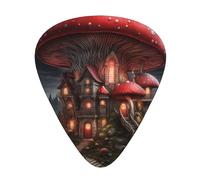 Set di 12 plettri per chitarra con funghi rossi nel cielo notturno, perfetto per principianti e professionisti (basso, chitarra elettrica e acustica)