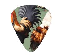 Set di 12 plettri per chitarra con gallo e pollo, di spessore misto, progettati per chitarre acustiche ed elettriche
