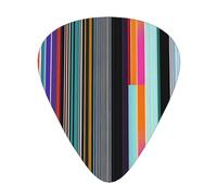 Set di 12 plettri per chitarra con linee verticali irregolari, tra cui 3 spessori di plettri per chitarre acustiche, ukulele e altro ancora.