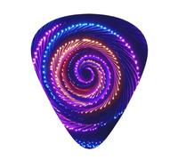Set di 12 plettri per chitarra con motivi a vortice al neon, di spessore misto, progettati per chitarre acustiche ed elettriche