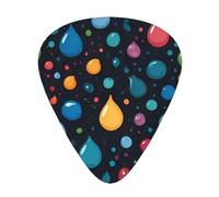 Set di 12 plettri per chitarra con motivo a gocce d'acqua, disponibili in 3 spessori, adatti per chitarre acustiche ed elettriche