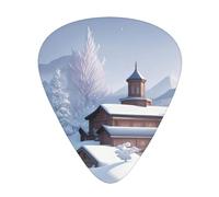 Set di 12 plettri per chitarra con paesaggio invernale, tra cui 3 spessori di plettri per chitarre acustiche, ukulele e altro ancora.