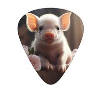Set di 12 plettri per chitarra con simpatico maialino stampato un tono nitido comodo e resistente all'usura per chitarra e ukulele