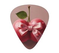 Set di 12 plettri per chitarra con stampa a fiocco rosa, disponibile in 3 spessori, adatto per chitarre acustiche ed elettriche