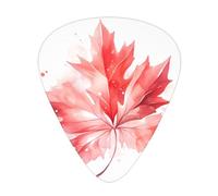 Set di 12 plettri per chitarra con stampa a foglia d'acero rossa, tono nitido e confortevole e resistente all'usura, per chitarra e ukulele