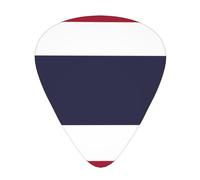 Set di 12 plettri per chitarra con stampa bandiera della Thailandia, tono nitido comodo e resistente all'usura per chitarra e ukulele