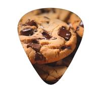 Set di 12 plettri per chitarra con stampa di biscotti e gocce di cioccolato, disponibili in 3 spessori, adatti per chitarre acustiche ed elettriche