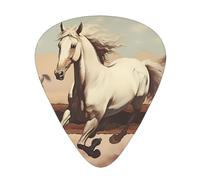 Set di 12 plettri per chitarra con stampa di cavallini bianchi, comodi e resistenti all'usura, per chitarra e ukulele