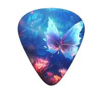 Set di 12 plettri per chitarra con stampa di farfalle e fondali marini, disponibili in 3 spessori, adatti per chitarre acustiche ed elettriche