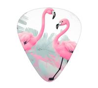 Set di 12 plettri per chitarra con stampa di fenicotteri rosa, comodi e resistenti all'usura, per chitarra e ukulele