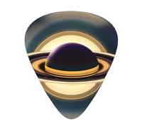 Set di 12 plettri per chitarra con stampa di Saturno, disponibili in 3 spessori, adatti per chitarre acustiche ed elettriche