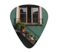 Set di 12 plettri per chitarra con stampa di scale verdi - disponibile in 3 spessori, adatto per chitarre acustiche ed elettriche