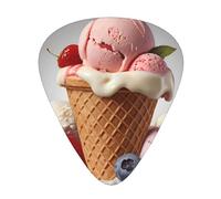 Set di 12 plettri per chitarra con stampa di vero gelato, disponibili in 3 spessori, adatti per chitarre acustiche ed elettriche