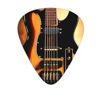 Set di 12 plettri per chitarra con stampa strumentale, disponibili in 3 spessori, adatti per chitarre acustiche ed elettriche