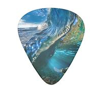 Set di 12 plettri per chitarra con tartaruga marina galleggiante subacquea sopra la barriera corallina per chitarra, regalo per chitarra acustica, plettri con scatola trasparente