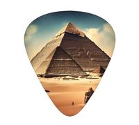 Set di 12 plettri per chitarra Dreaming of the Pyramids of Khufu Stampe tono nitido comodo e resistente all'usura per chitarra e ukulele