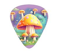 Set di 12 plettri per chitarra Fantasy Dream Mushroom Prints tono nitido comodo e resistente all'usura per chitarra e ukulele