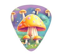 Set di 12 plettri per chitarra Fantasy Dream Mushroom Prints tono nitido comodo e resistente all'usura per chitarra e ukulele