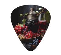Set di 12 plettri per chitarra Grapes and Wine Prints tono nitido comodo e resistente all'usura per chitarra e ukulele