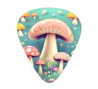 Set di 12 plettri per chitarra Graziosi piccoli funghi Stampe tono nitido comodo e resistente all'usura per chitarra e ukulele