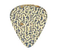 Set di 12 plettri per chitarra Labyrinth Treasure Map Stampe tono nitido comodo e resistente all'usura per chitarra e ukulele