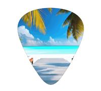 Set di 12 plettri per chitarra Maldives Holidays Prints tono nitido comodo e resistente all'usura per chitarra e ukulele