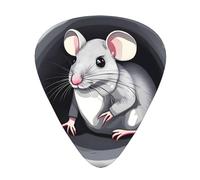 Set di 12 plettri per chitarra Mouse In The Hole, tra cui 3 spessori di plettri per chitarre acustiche, ukulele e altro ancora.