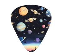 Set di 12 plettri per chitarra Saturn Jupiter Earth Prints tono nitido comodo e resistente all'usura per chitarra e ukulele