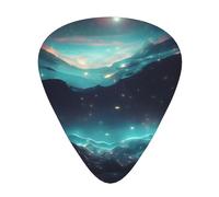 Set di 12 plettri per chitarra Science Fiction Stars Prints tono nitido comodo e resistente all'usura per chitarra e ukulele