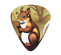 Set di 12 plettri per chitarra scoiattolo Nut-Eating, tra cui 3 spessori di plettri per chitarre acustiche, ukulele e altro ancora.