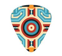 Set di 12 plettri per chitarra simmetrica con stampa labirinto, disponibili in 3 spessori, adatti per chitarre acustiche ed elettriche