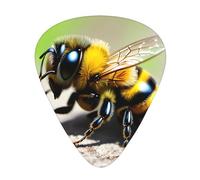 Set di 12 plettri per chitarra, simpatica piccola ape, con stampa di un tono nitido comodo e resistente all'usura per chitarra e ukulele