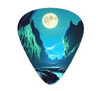 Set di 12 plettri per chitarra Water Moon Cave, tra cui 3 spessori di plettri per chitarre acustiche, ukulele e altro ancora.